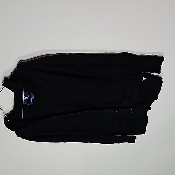 American Eagle small black button up v neck hoodie - Picture 2 of 6